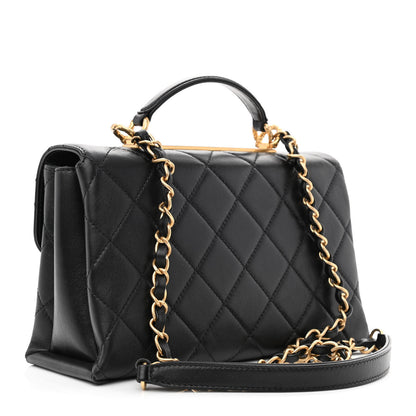 Chanel Lambskin Quilted Trendy Spirit Top Handle Flap Black 2 of 9