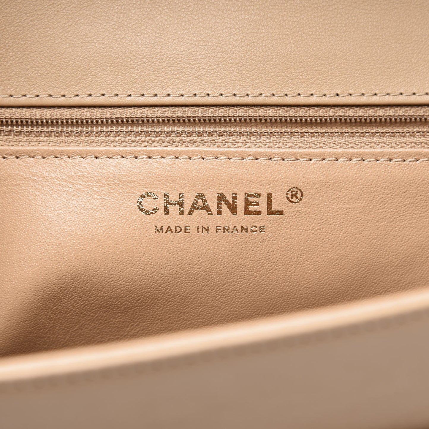 Calfskin Quilted Chevron In The City Bag Beige