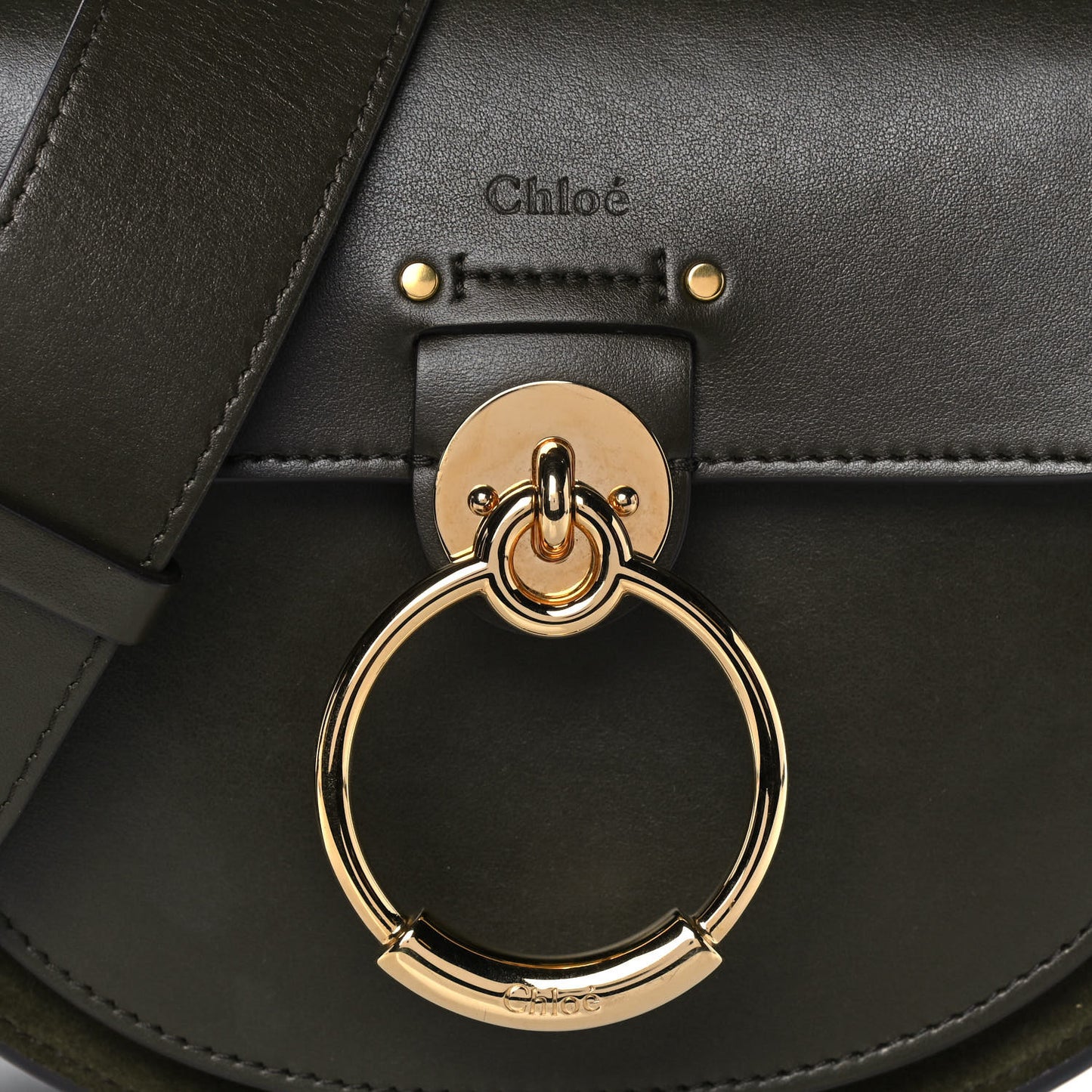 Calfskin Suede Small Tess Bag Deep Forest