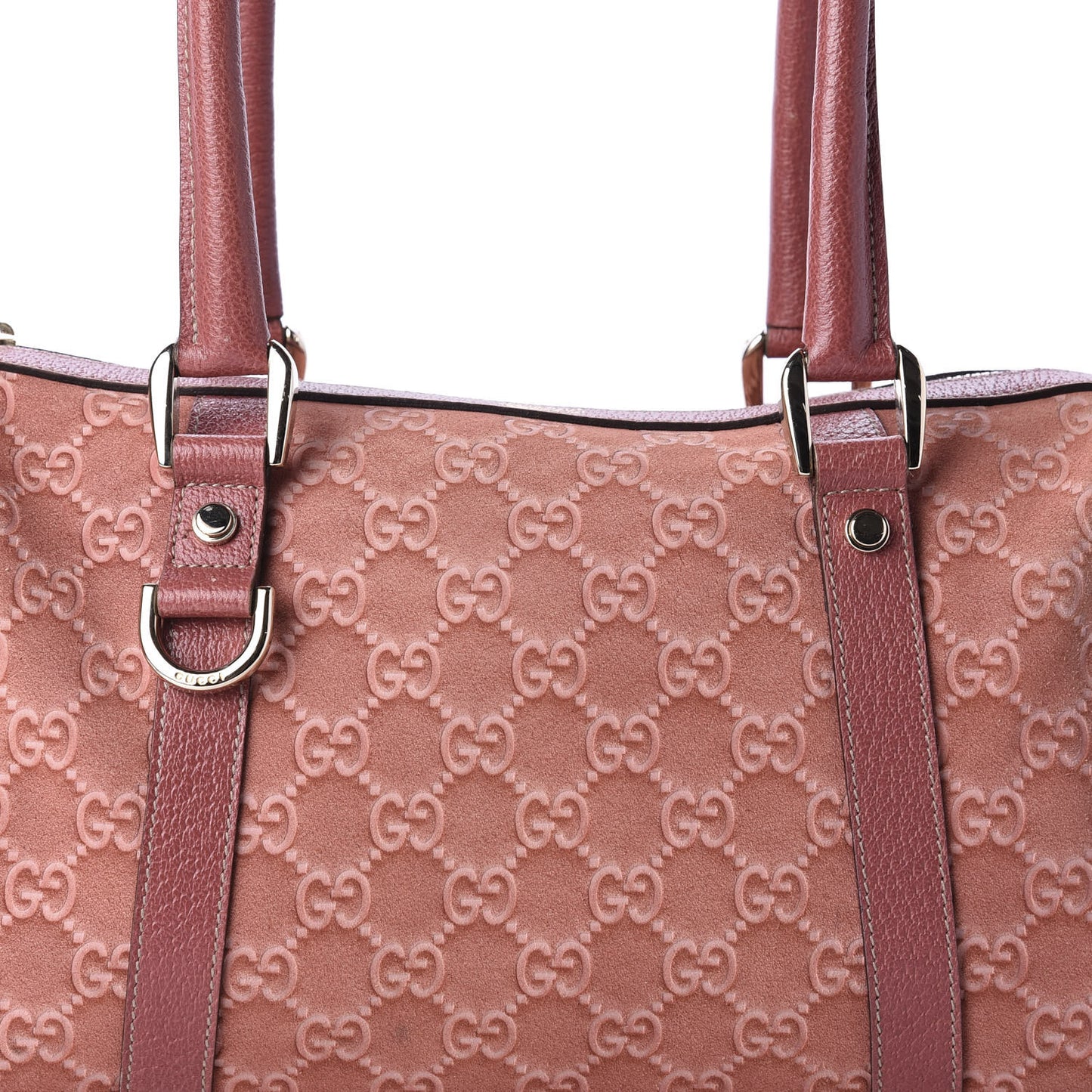 Suede Guccissima Small Abbey Boston Pink
