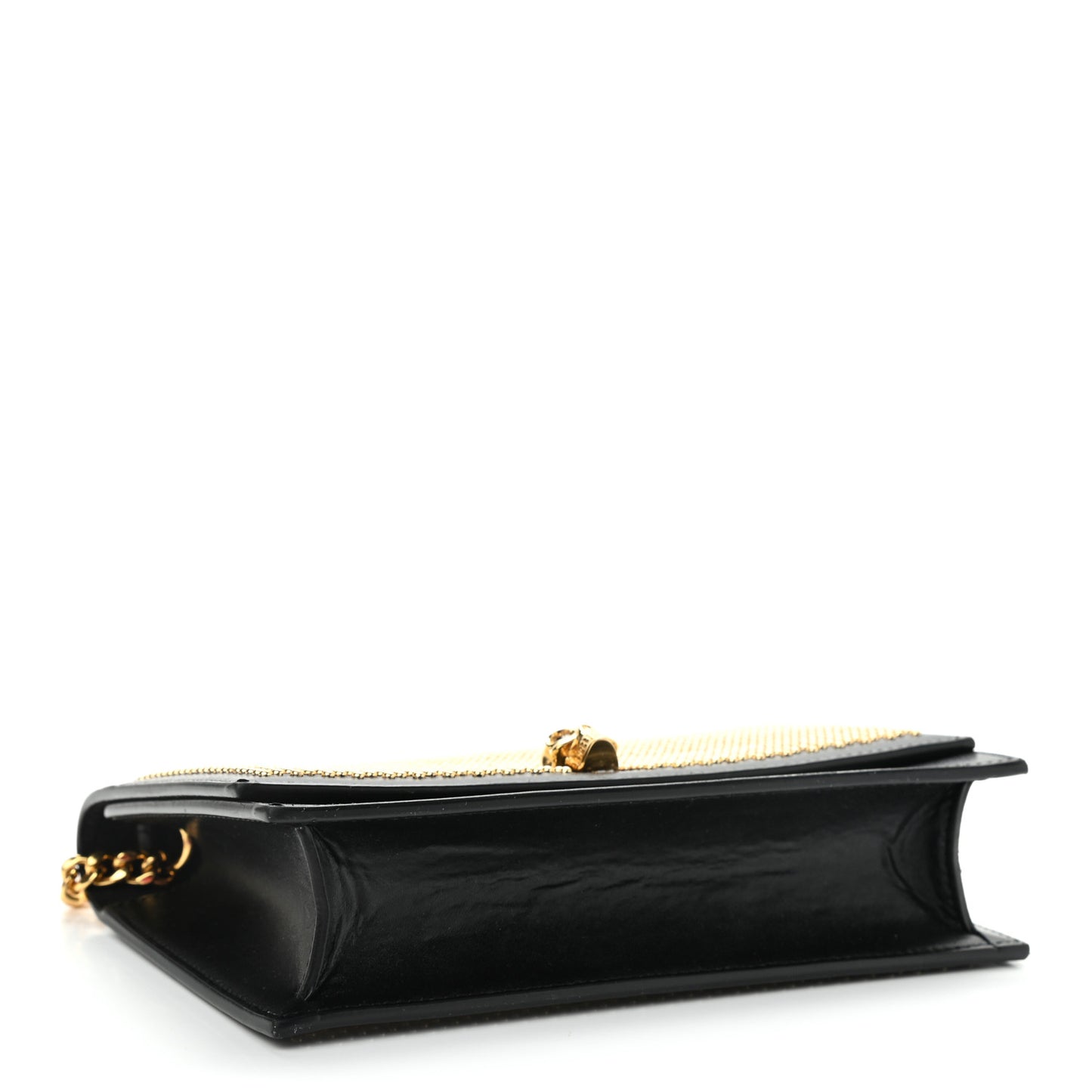 Calfskin Studded Skull Small Crossbody Bag Black