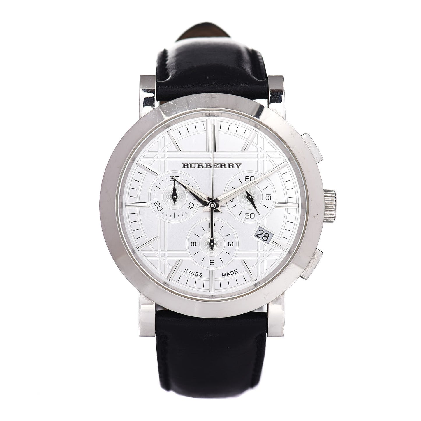 Stainless Steel Calfskin 38mm Heritage Chronograph Quartz Watch BU1361