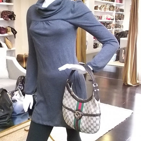 Gucci Monogram Signature Reins Shoulder Bag 2 of 11