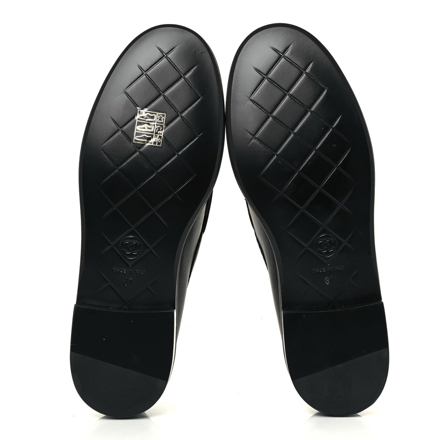 Lambskin Quilted CC Turnlock Loafers 37 Black