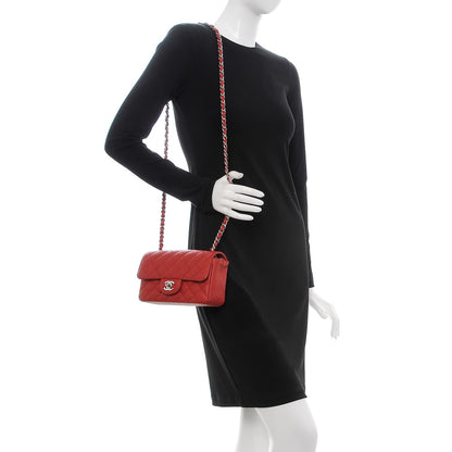 Chanel Caviar Quilted Mini Rectangular Flap Red 2 of 7