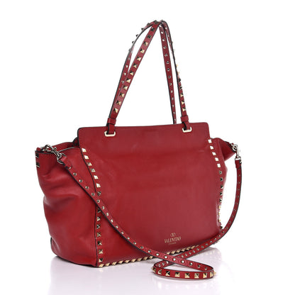 Valentino Garavani Vitello Medium Rockstud Tote Rosso Valentino 4 of 12
