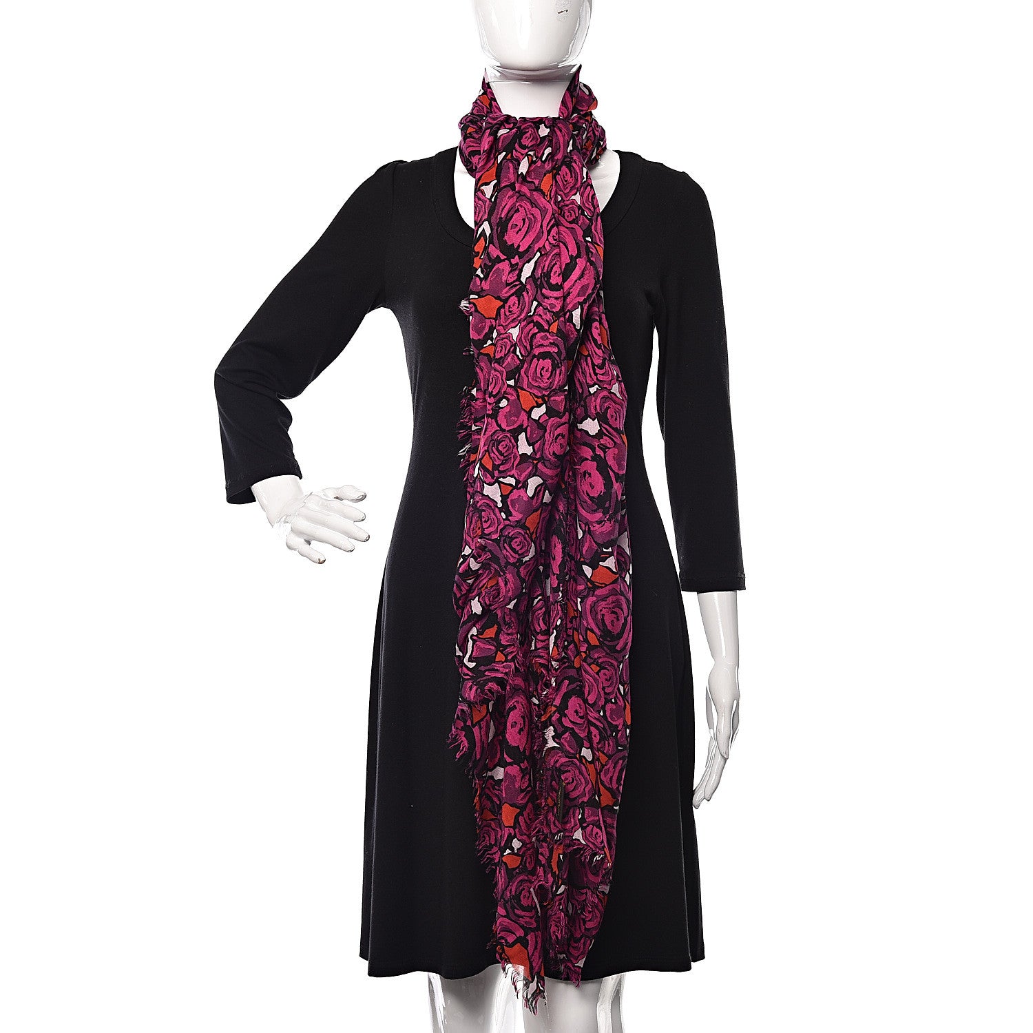 Louis Vuitton Modal Silk Rock'n'Roses Stole Berry 2 of 6
