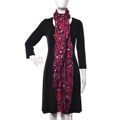Louis Vuitton Modal Silk Rock'n'Roses Stole Berry 2 of 6