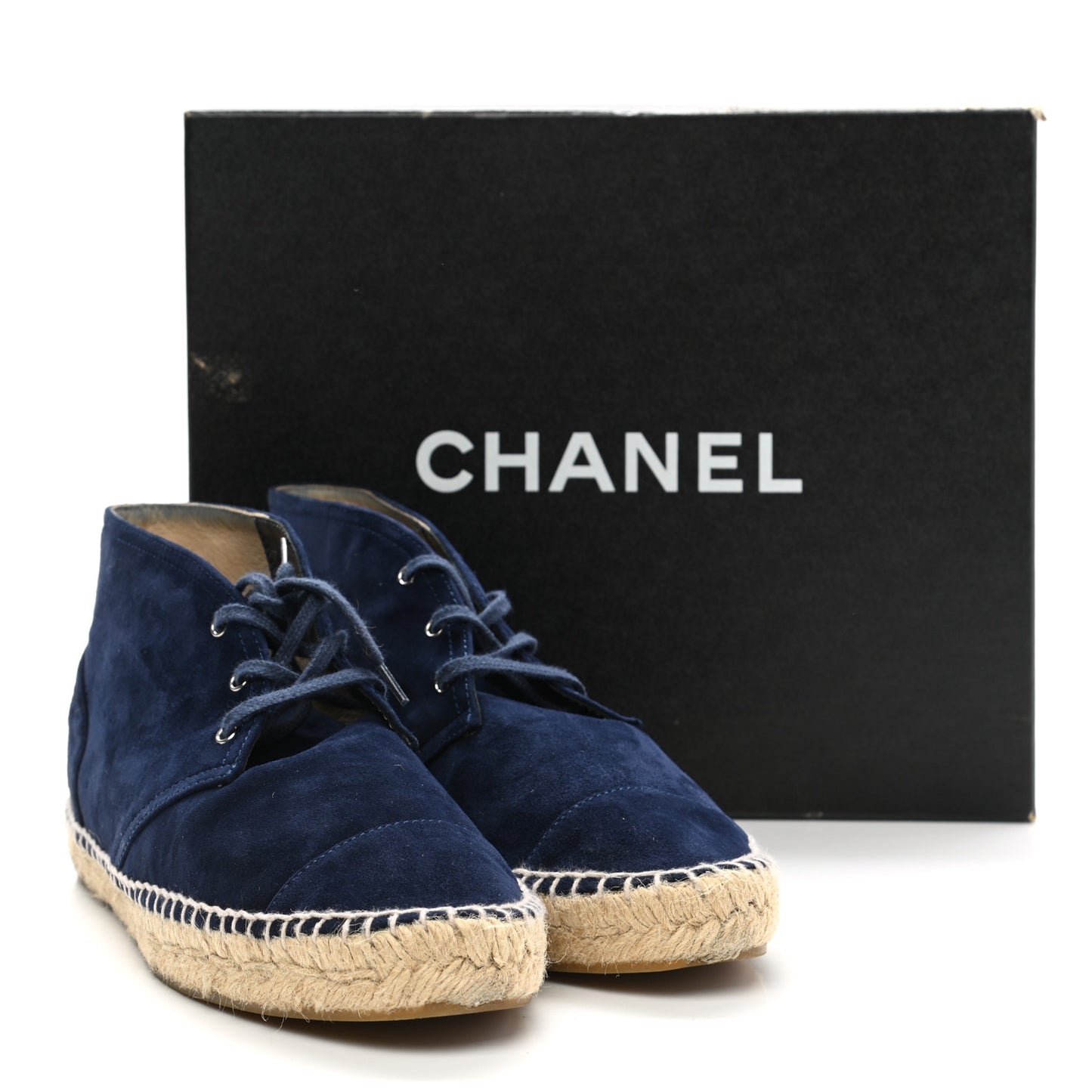 Suede Lace Up Espadrilles 42 Dark Navy Blue