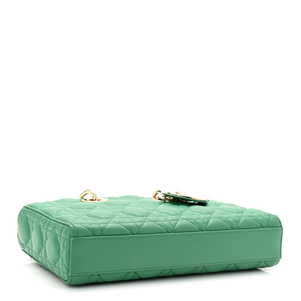 Christian Dior Lambskin Cannage Medium Lady D-Joy Green 1782383 ...