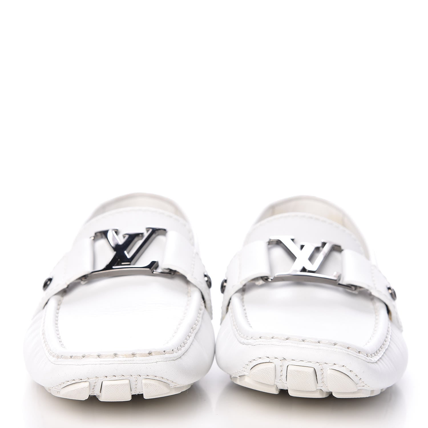 Louis Vuitton Calfskin Mens Monte Carlo Moccasin Loafers 6 White 2 of 10