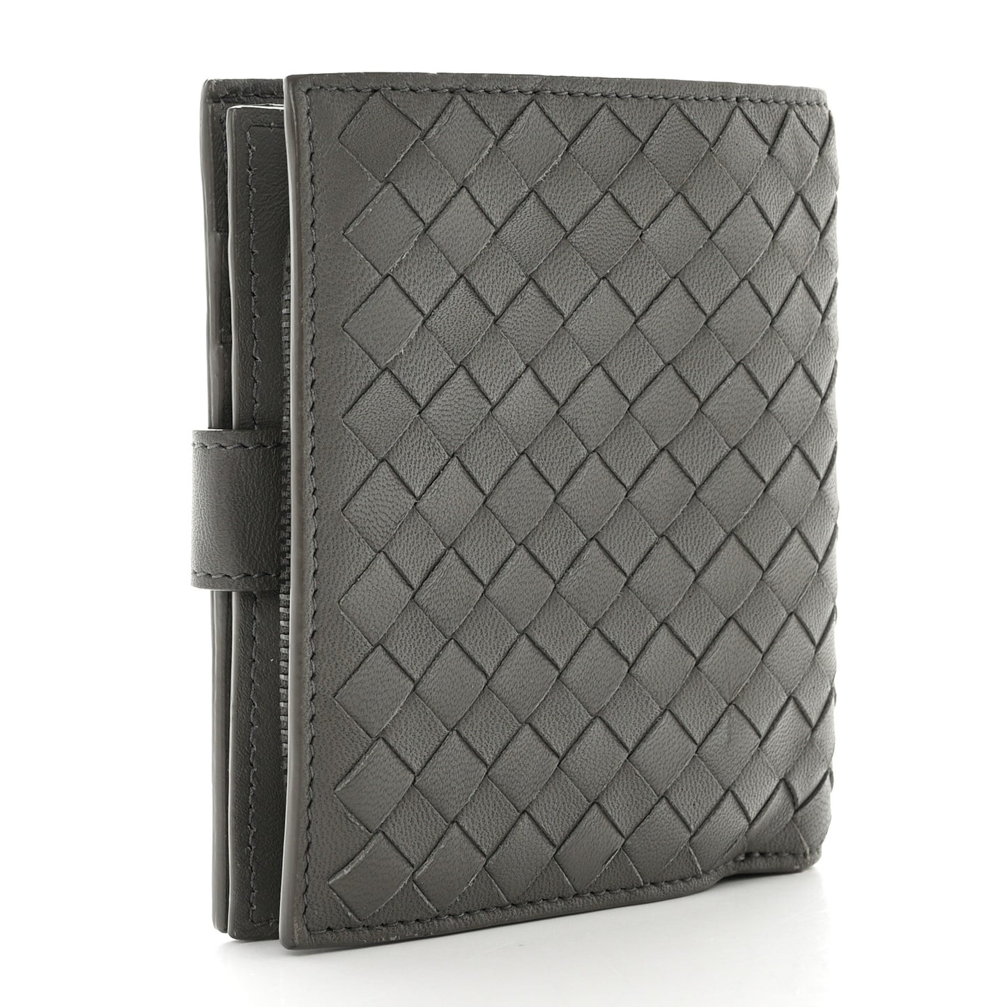 Nappa Intrecciato Mini Wallet Grey
