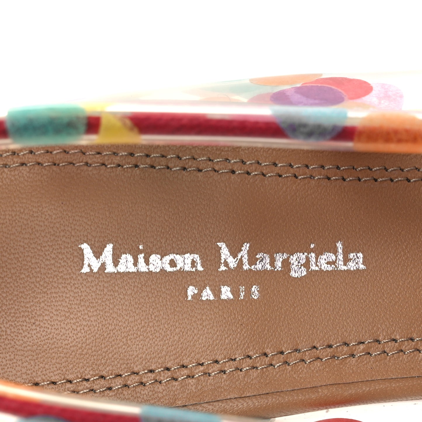 PVC Confetti Printed Tabi Ballerina Flats 35 Multicolor