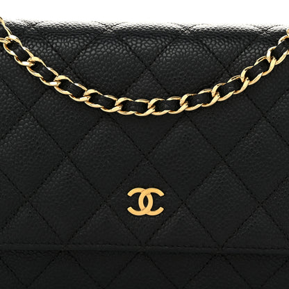 Chanel Caviar Quilted Wallet on Chain WOC Black 9 of 12
