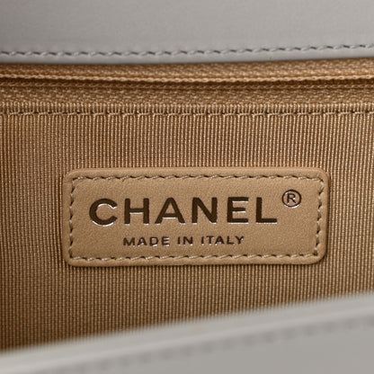 Chanel Patent Chevron Quilted New Medium Boy Flap Grey 6 of 10