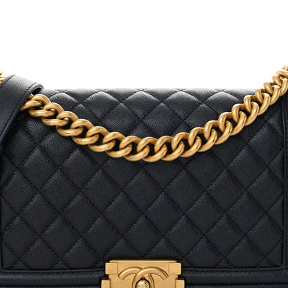 Chanel Caviar Quilted Medium Boy Flap Navy 8 of 10