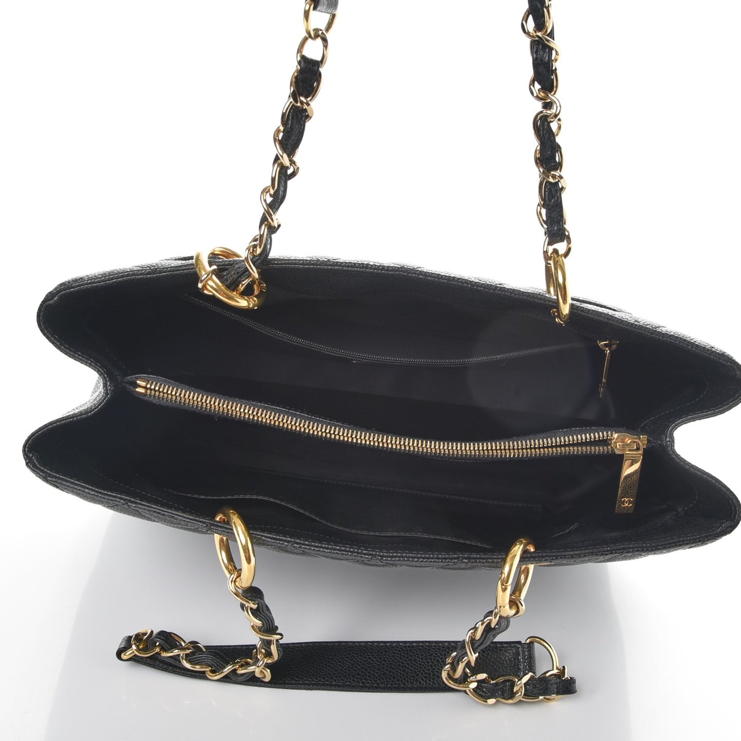 Caviar Quilted Grand Shopping Tote GST Black