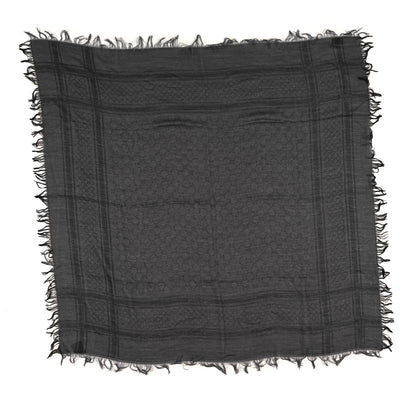 Gucci Wool Silk GG Monogram Diamante Plaid Surviee Shawl Graphite Black 1 of 4