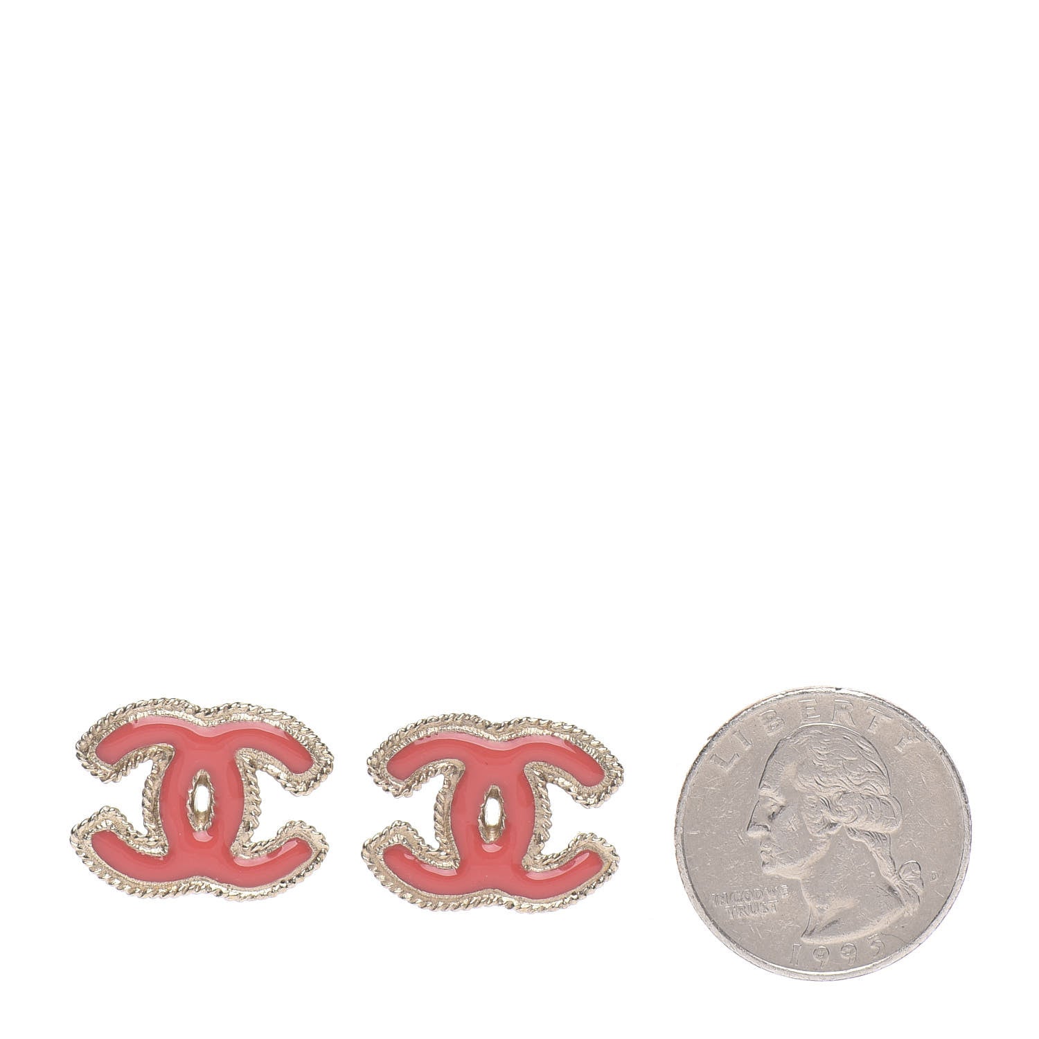 Chanel Resin CC Earrings Pink 2 of 5
