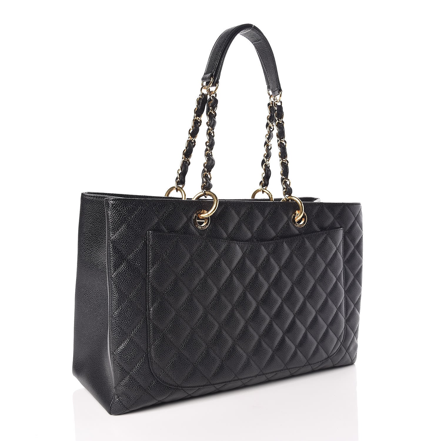Chanel Caviar Quilted XL Grand Shopping Tote GST Black 3 of 9