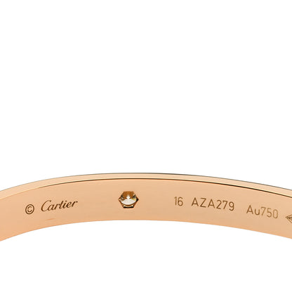 Cartier 18K Pink Gold 4 Diamond LOVE Bracelet 16 3 of 3