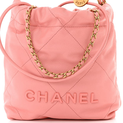 Chanel Shiny Caviar Quilted Mini Chanel 22 Coral 8 of 10