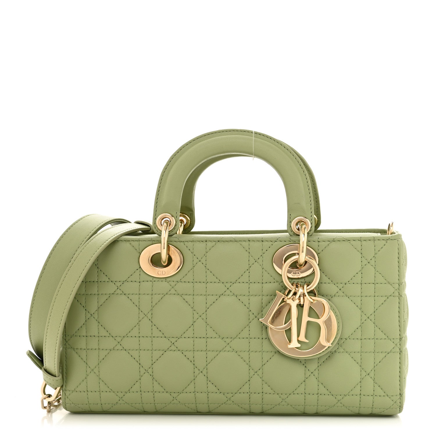 Christian Dior Lambskin Cannage Medium Lady D-Joy Pastel Peyote Green 1 of 12