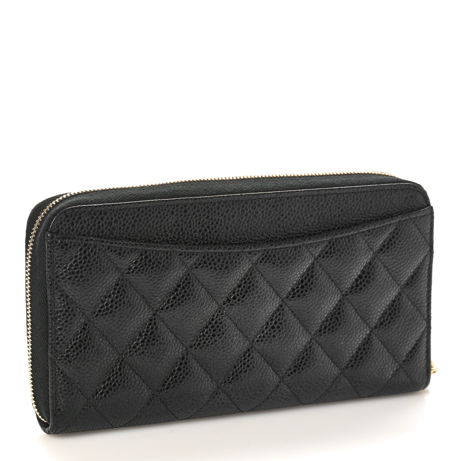 Chanel Caviar Quilted Large Gusset Zip Around Wallet Black 3 of 9