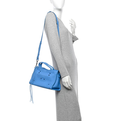Balenciaga Veau Soyeux Perforated Blackout Hardware S City Bleu Turquoise 2 of 13