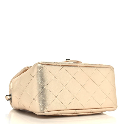 Chanel Metallic Lambskin Quilted Mini Square Flap Gold Black 4 of 10