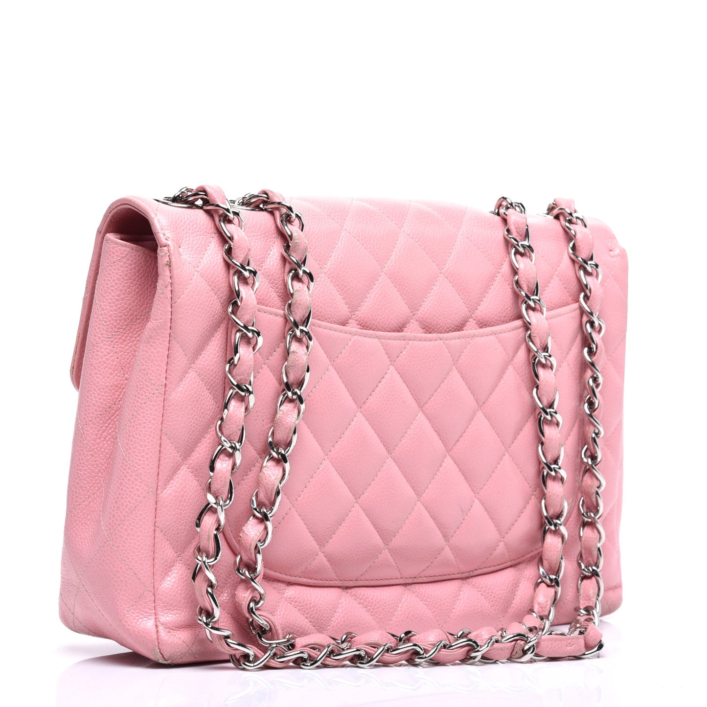Caviar Quilted Jumbo Single Flap Pink
