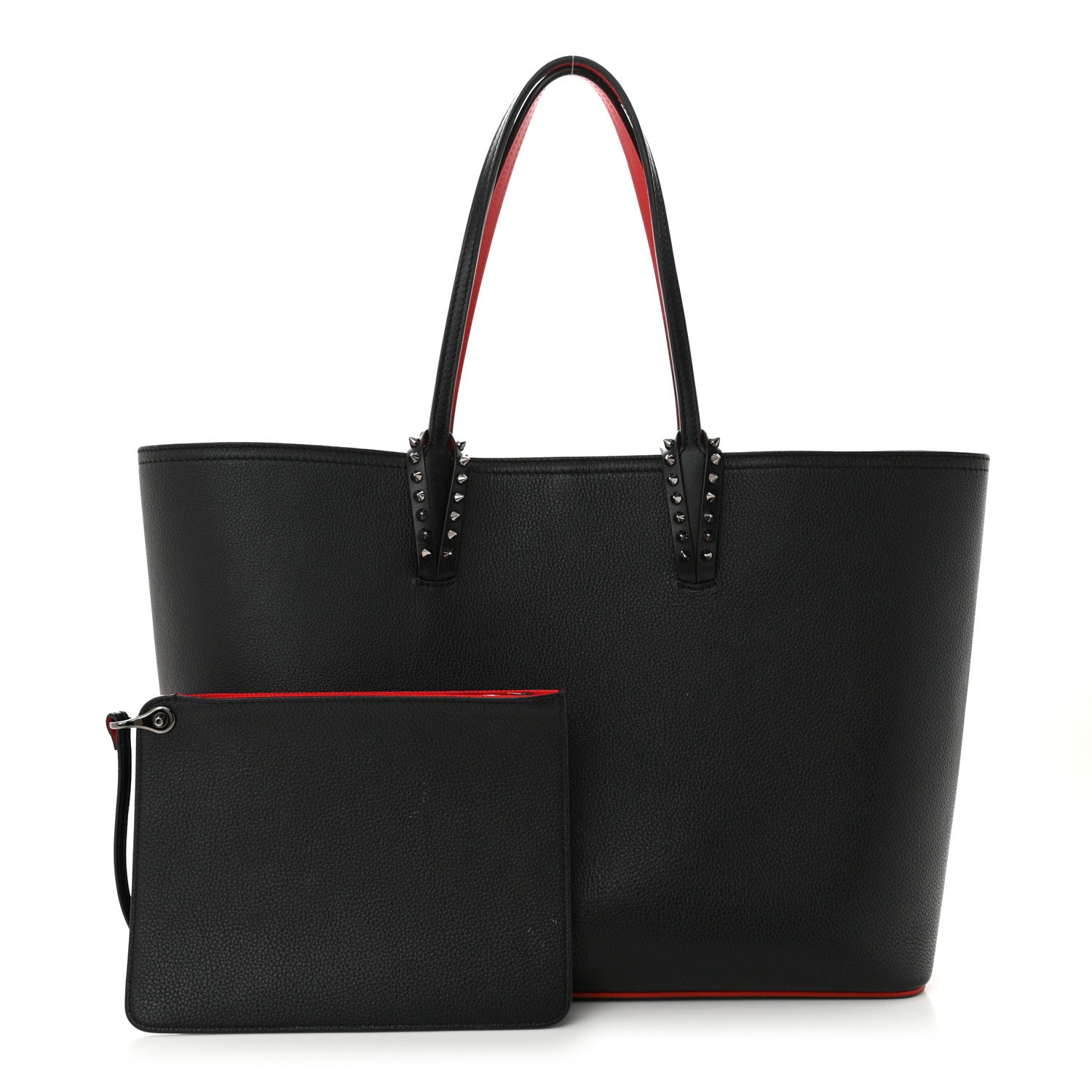 Christian Louboutin Calfskin Spikes East West Cabata Tote Black 3 of 12