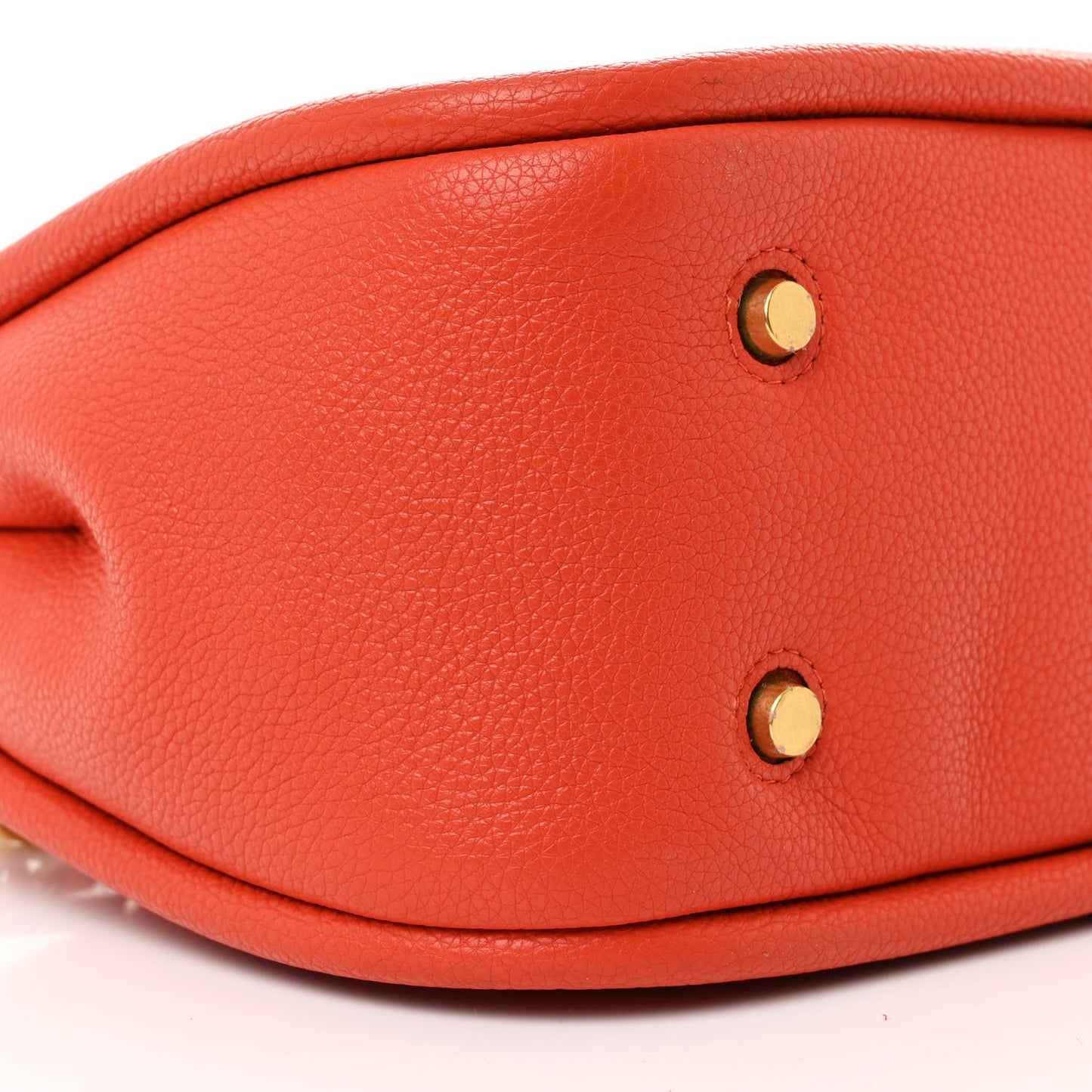 Small Classic Grain Calfskin Leighton Tangerine Orange