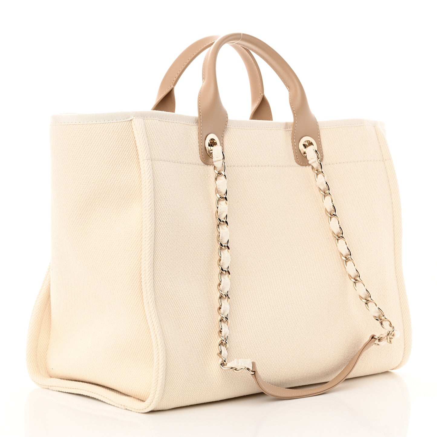 Canvas Pearl Medium Deauville Tote Ecru Beige