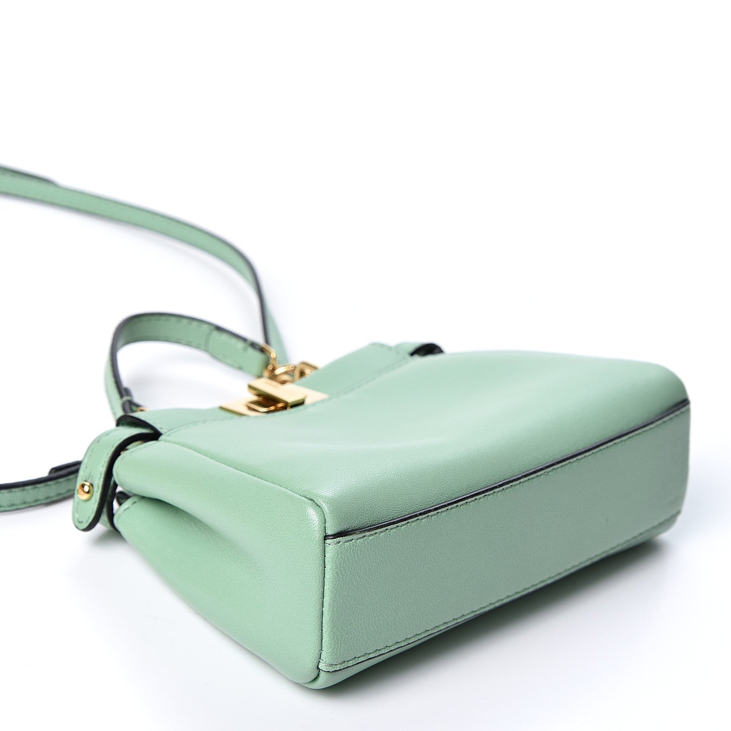 Fendi Shiny Nappa Micro Peekaboo Iconic Satchel Verde Acqua 3 of 11