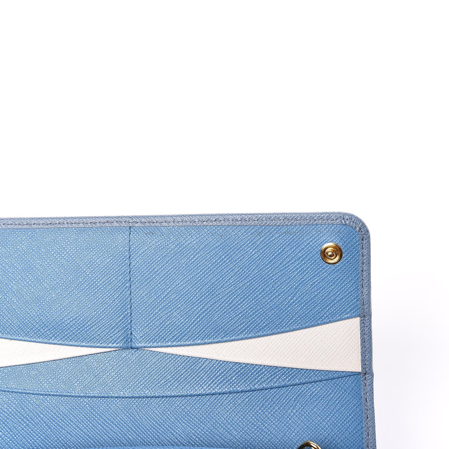 Prada Saffiano Metal Continental Flap Wallet Aviazione 7 of 11
