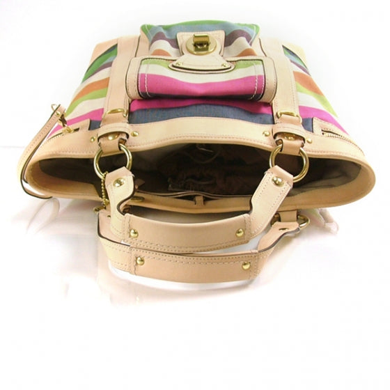 FASHIONPHILE COACHCanvasOxfordLegacyRainbow10760 4 of 9