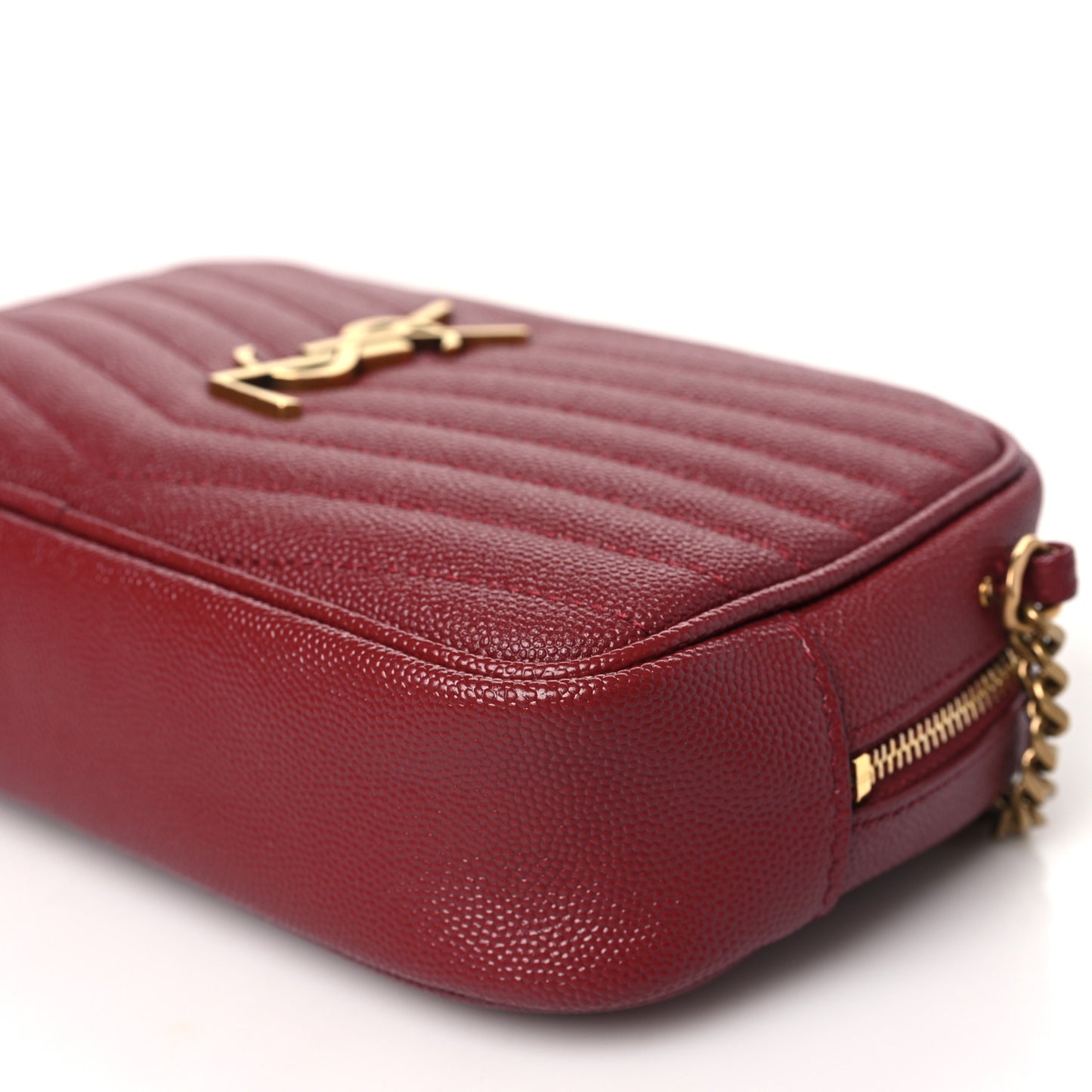 Grain De Poudre Matelasse Monogram Mini Lou Camera Bag Opyum Red