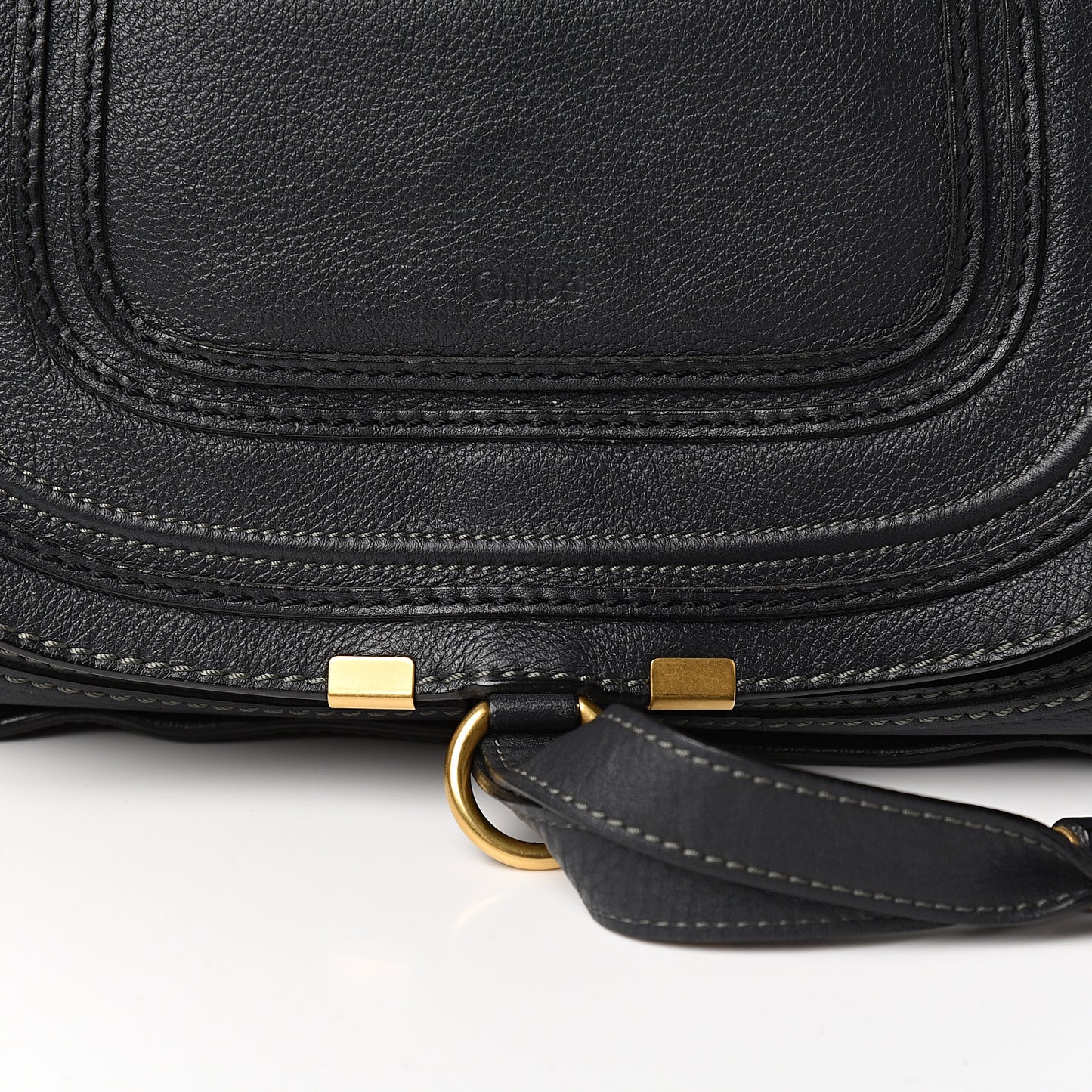 Calfskin Medium Marcie Satchel Black