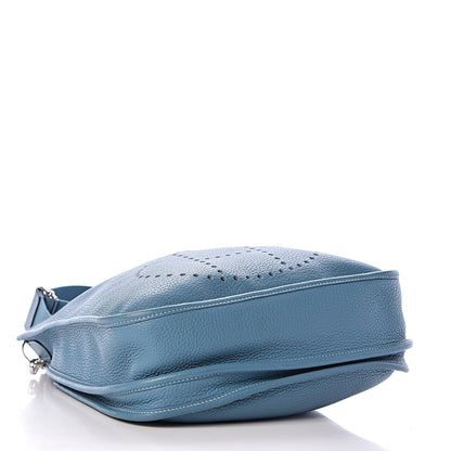 Hermes Taurillon Clemence Evelyne III PM Blue Jean 4 of 11