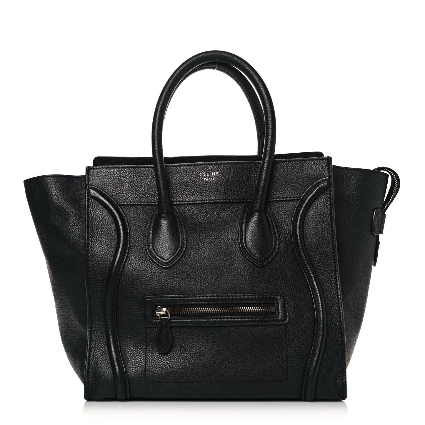 Drummed Calfskin Mini Luggage Black