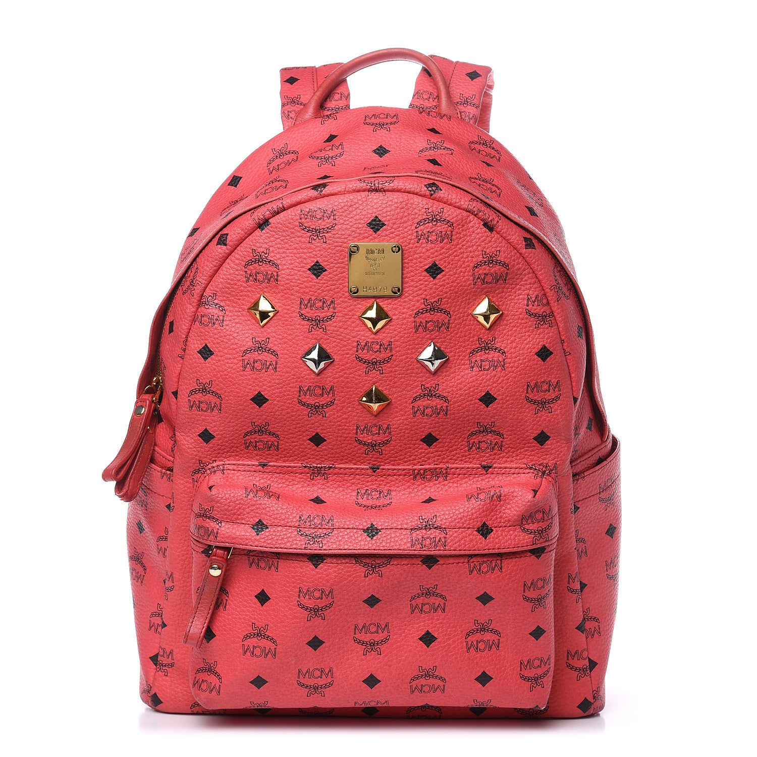 MCM Visetos Medium Sprinkle Stud Stark Backpack Corail 1 of 25