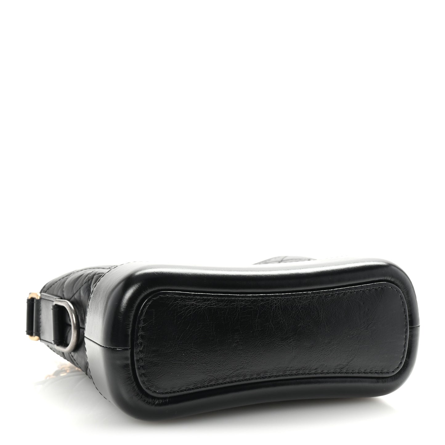 Aged Calfskin Quilted Small Gabrielle Hobo Black