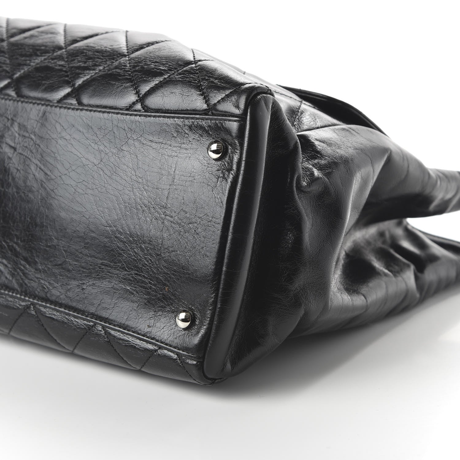 Chanel Glazed Calfskin Quilted Large CC Delivery Tote Black 7 of 12