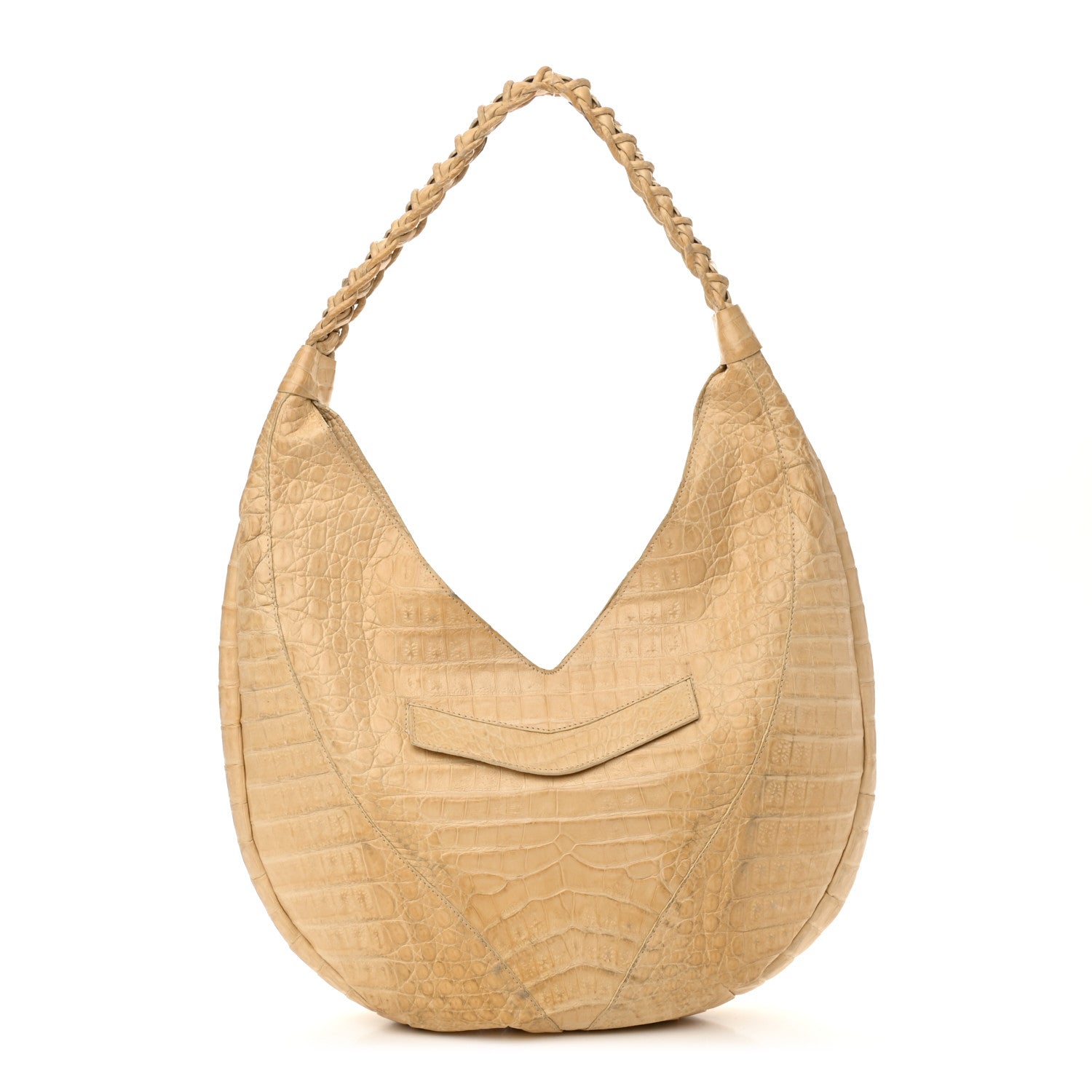 Nancy Gonzalez Crocodile Hobo Beige 1 of 12
