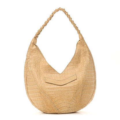 Nancy Gonzalez Crocodile Hobo Beige 1 of 12