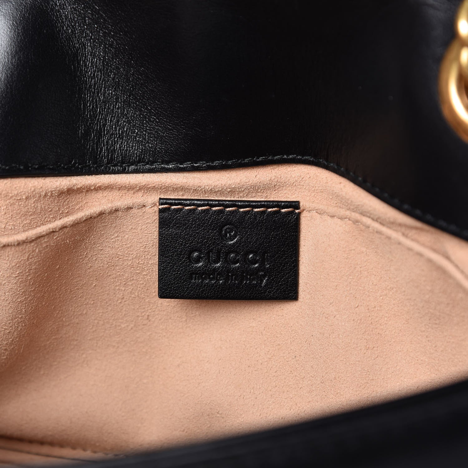 Gucci Calfskin Matelasse Mini GG Marmont Shoulder Bag Black 8 of 9