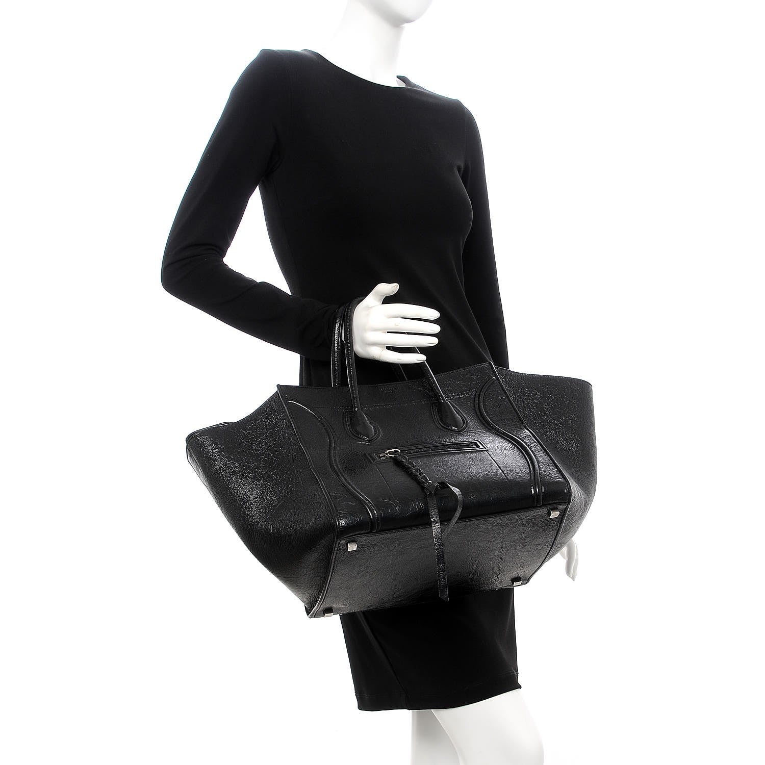 Celine Shiny Goatskin Medium Phantom Luggage Black 2 of 11