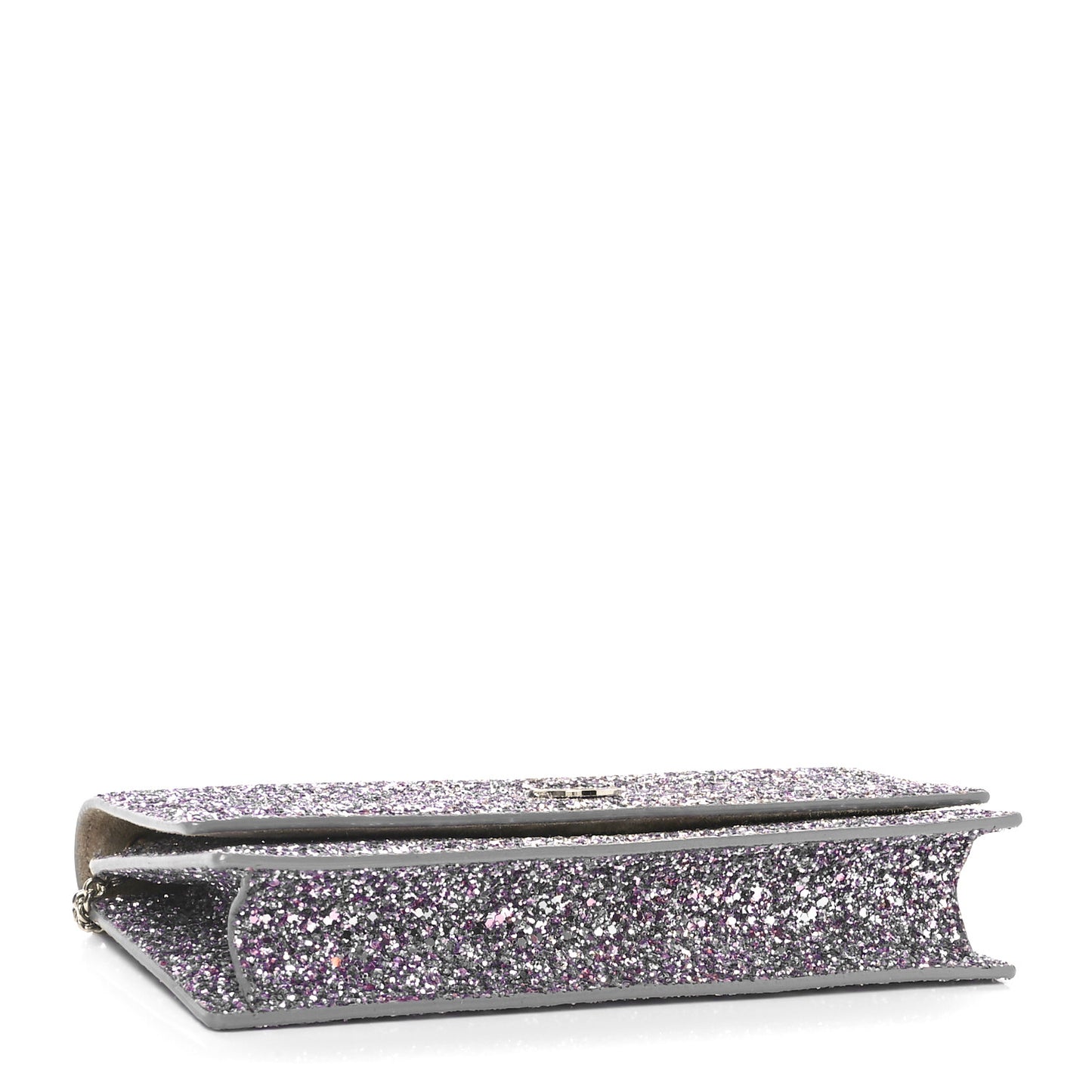 Glitter Clutch With Chain Bubblegum Mix