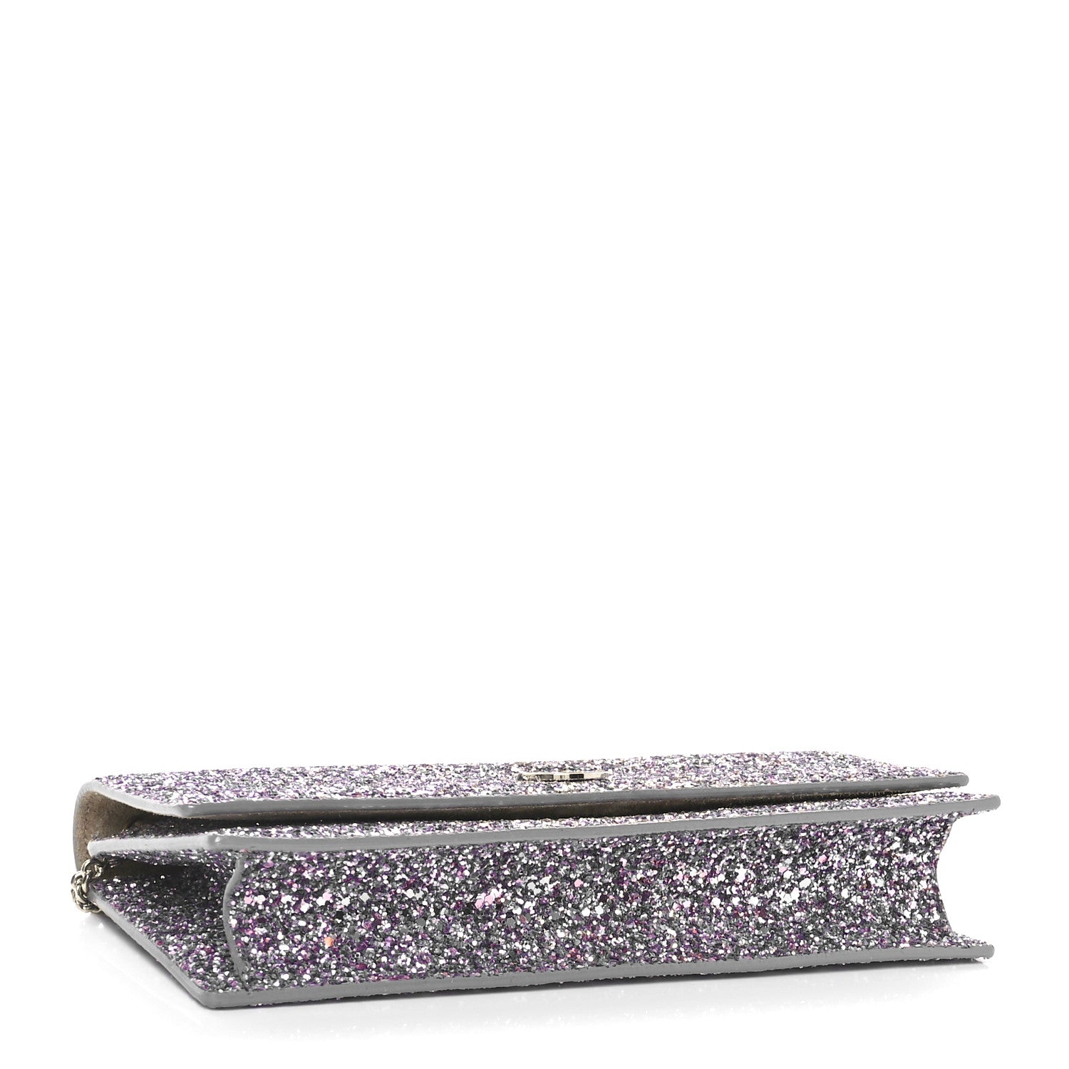 Jimmy Choo Glitter Clutch With Chain Bubblegum Mix 4 of 10
